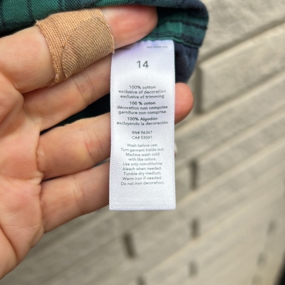 Boys Osh Kosh Plaid Button Down Blue/Green 14 - Picture 6 of 7